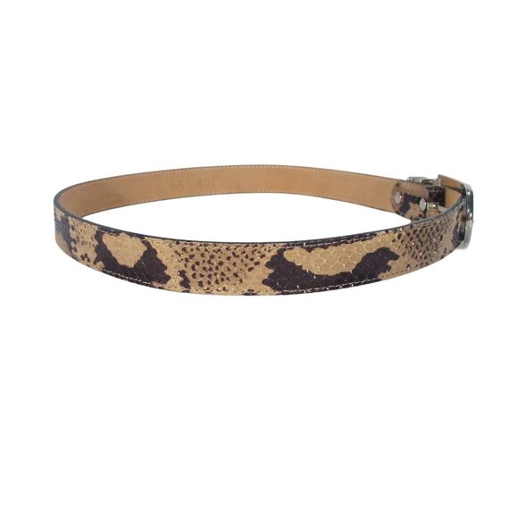 BB SIMON Vintage Python Snake Leather Belt Sz M (29"-33") - MINT - Made in SPAIN - Picture 2 of 6